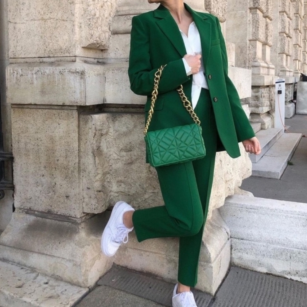 Zara Green Blazer and Pants Set